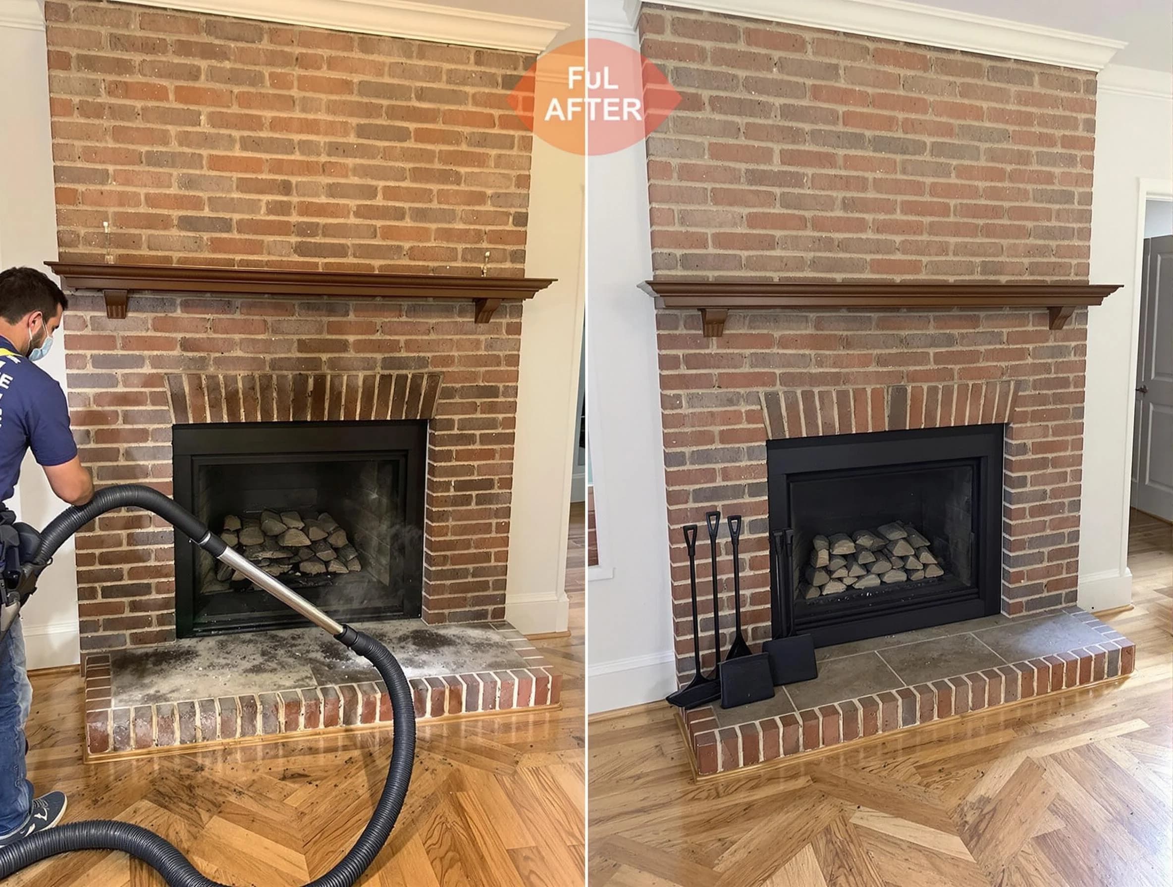 Hazlet Chimney Sweep carefully sanitizing a fireplace in Hazlet, NJ
