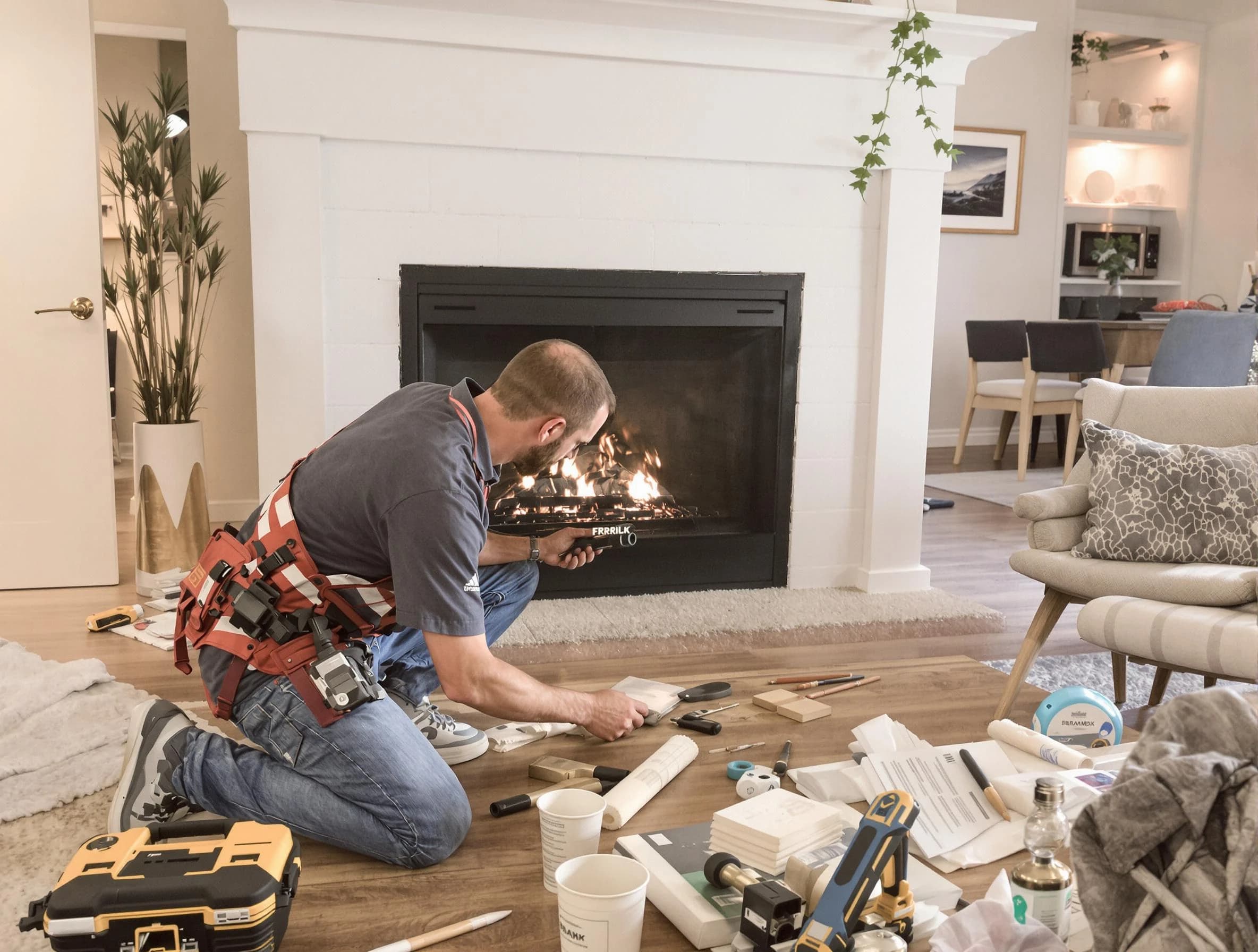 Hazlet Chimney Sweep performing fireplace repair in Hazlet, NJ