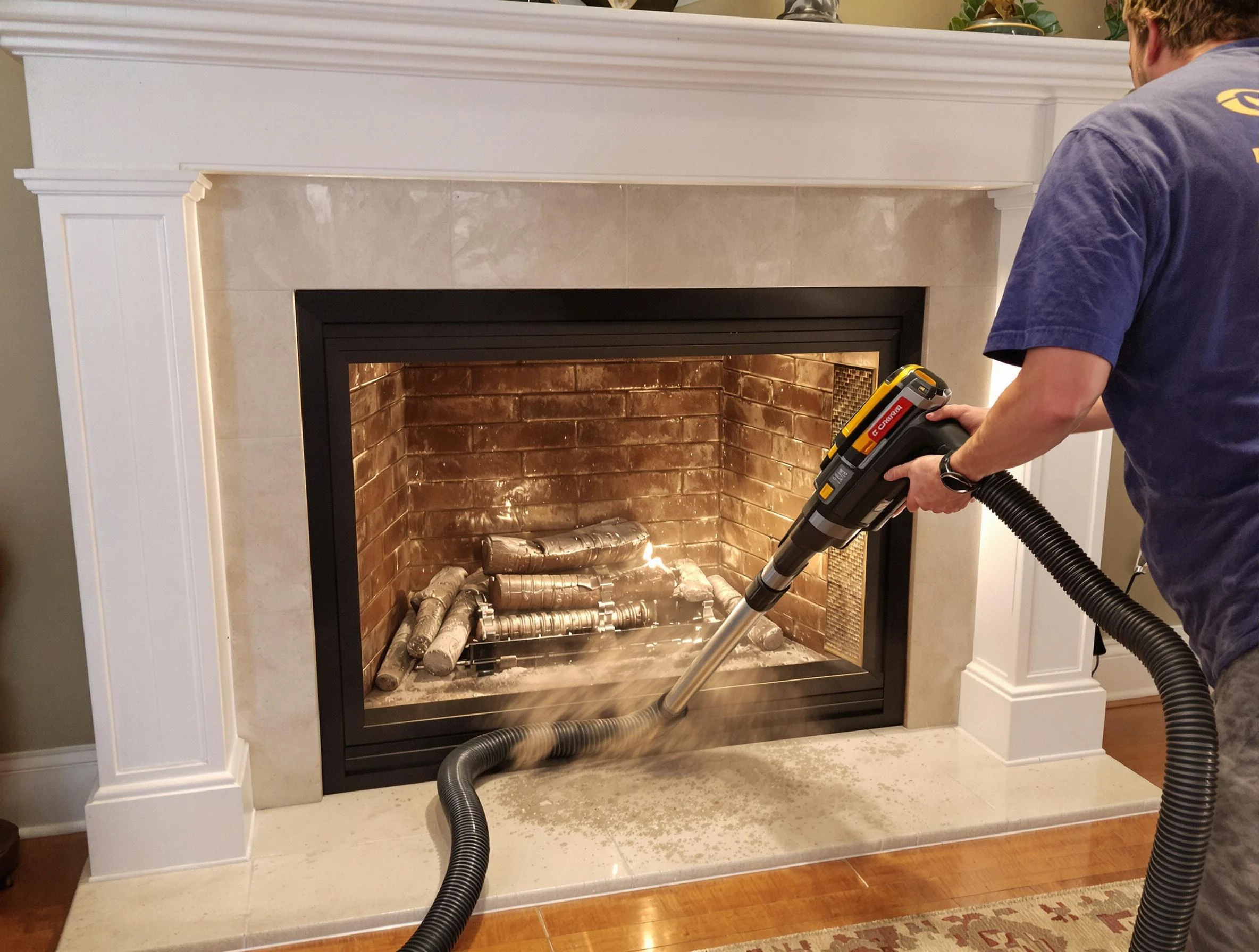 Fireplace cleaning performed by Hazlet Chimney Sweep in Hazlet, NJ