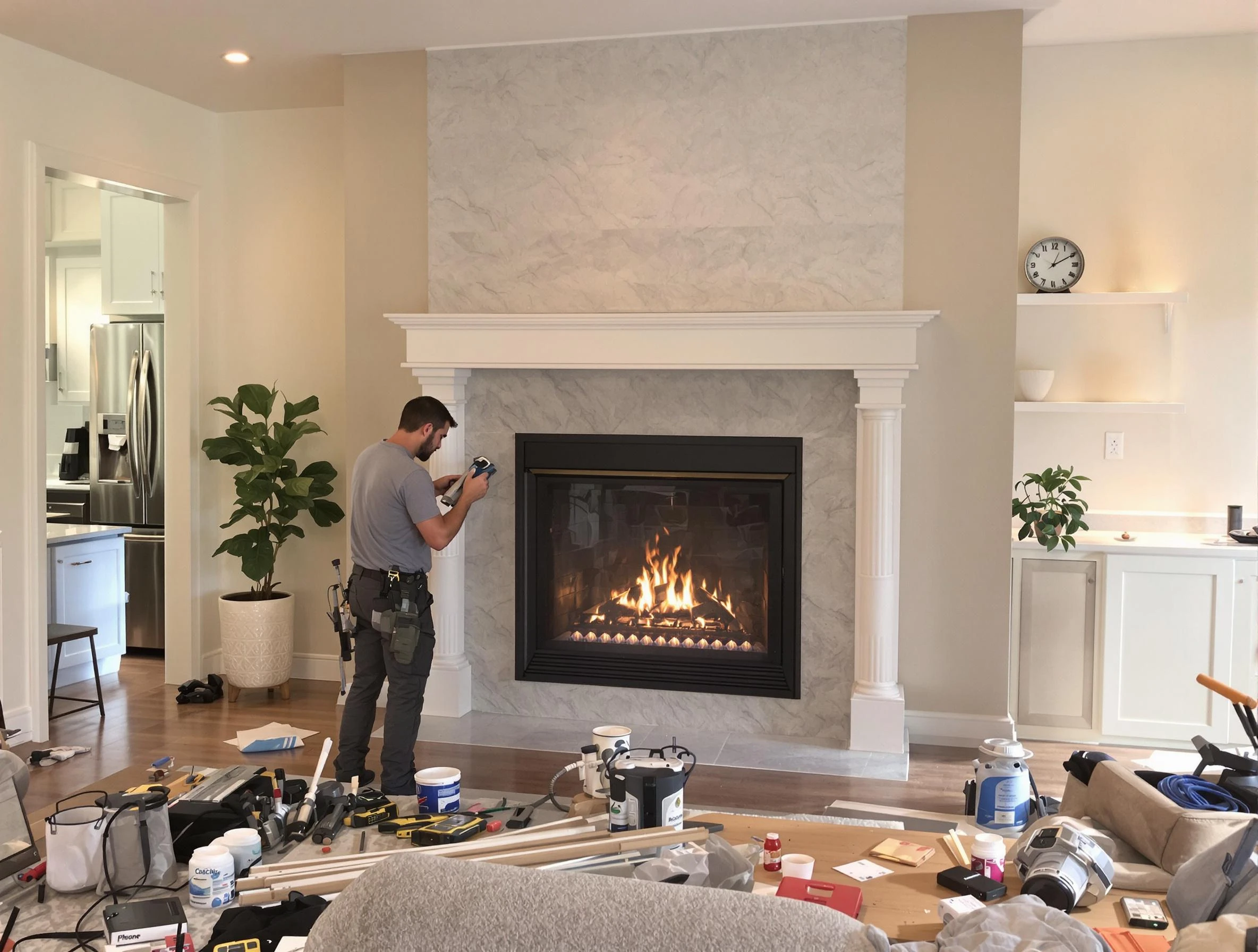 Newly installed fireplace by Hazlet Chimney Sweep in Hazlet, NJ