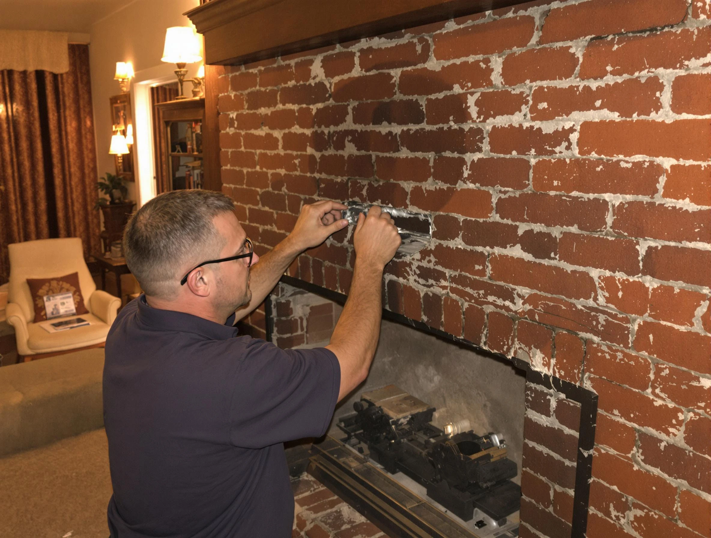 Hazlet Chimney Sweep expert fixing a fireplace in Hazlet, NJ